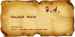 Hajduk Anna névjegykártya